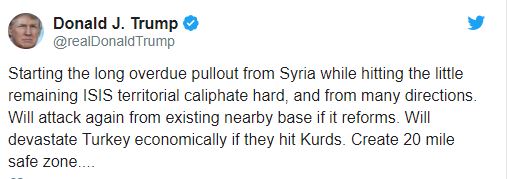 Trump'tan tweet: Türkiye Kürtlere saldırırsa ekonomisini yıkarız